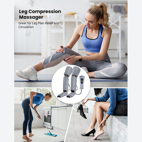 RENPHO Leg Massager for Circulation and Relaxation, Calf Feet Thigh Massage with 6 Modes 4 Intensities