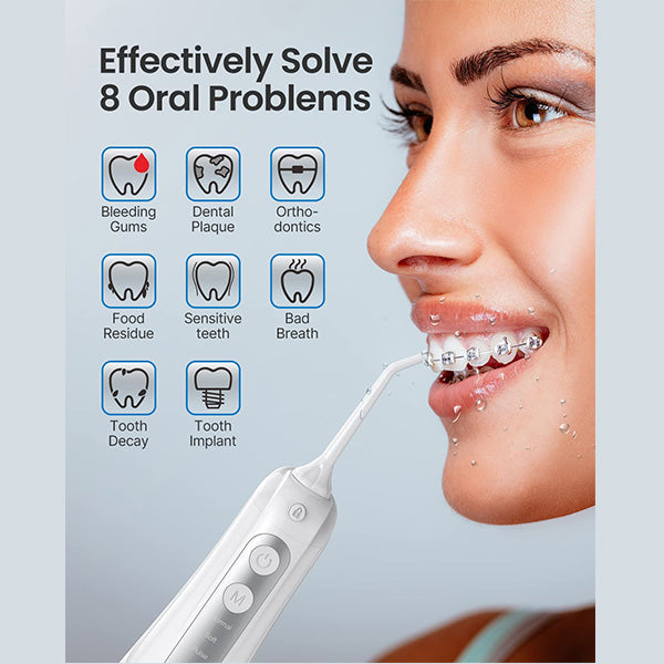 RENPHO 300ml Waterproof Dental flosser, Oral Irrigator Cordless Water Flosser Rechargeable