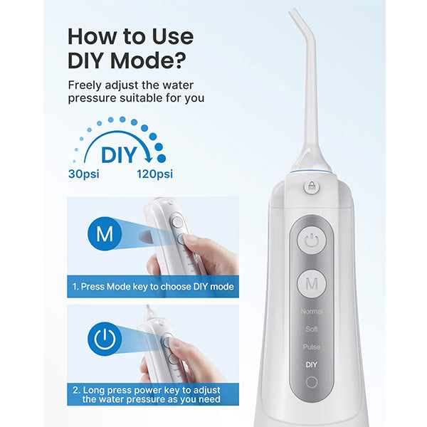 RENPHO 300ml Waterproof Dental flosser, Oral Irrigator Cordless Water Flosser Rechargeable