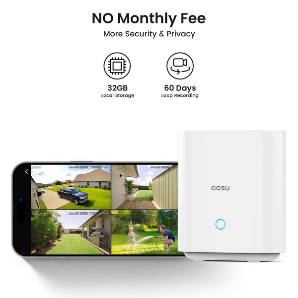 AOSU C9C4H SolarCam D1 Classic 3MP Smart Camera Kit (4 Cameras)