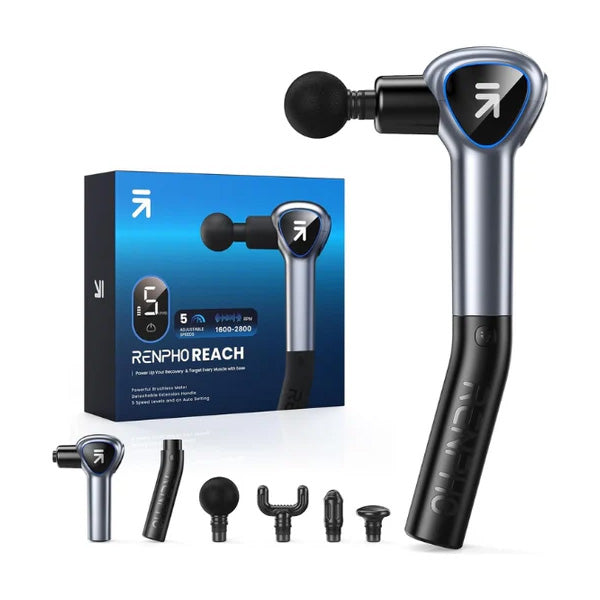 RENPHO Massage Gun with Upgrade Extension Handle Percussion Portable Mini Handheld Deep Tissue Muscle Massager