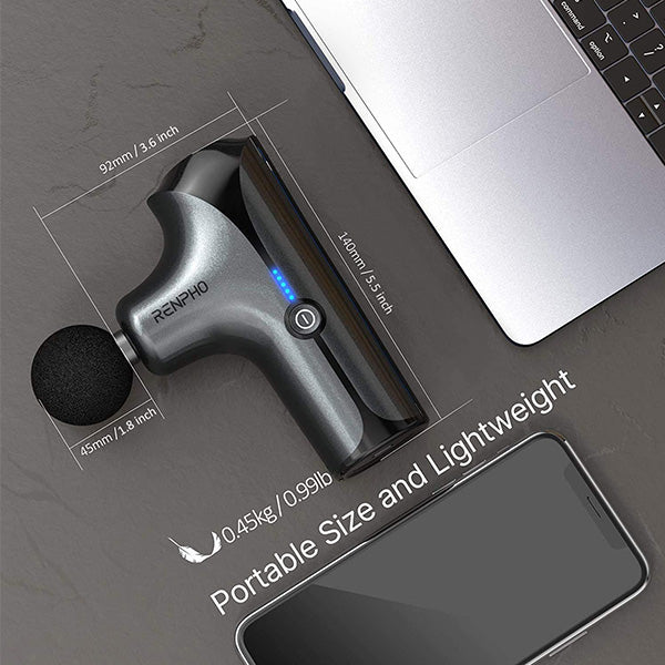 RENPHO Mini Massage Gun, Handheld Portable Electric Body Massager for Athletes with 5 speed