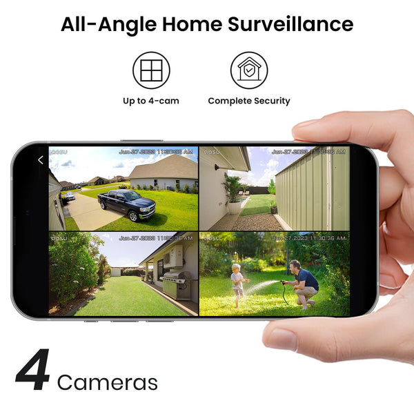 AOSU C9C4H SolarCam D1 Classic 3MP Smart Camera Kit (4 Cameras)