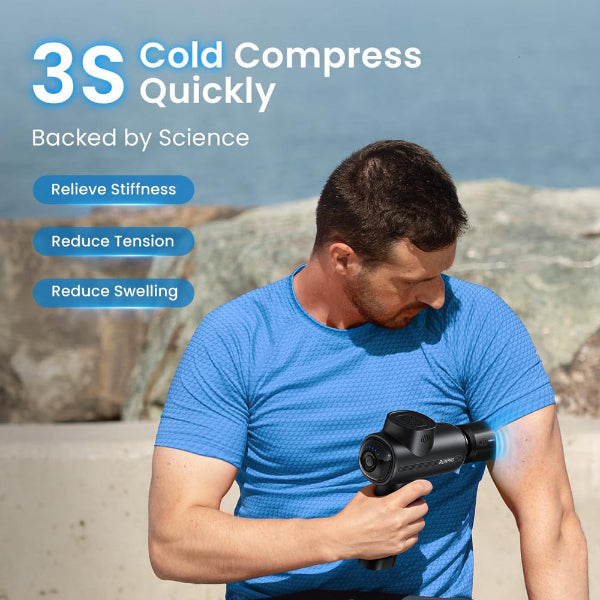 RENPHO Massage Gun with Heat and Cold Head, Muscle Massage Gun Deep Tissue for Athletes Handheld Deep Tissue Massager Gun with Carry Case