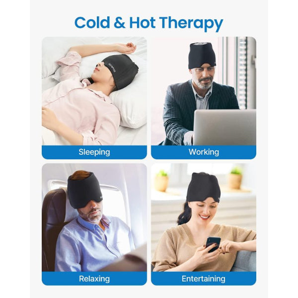 RENPHO Ice Head Wrap Headache Relief Hat for Migraine