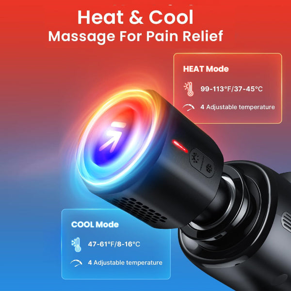 RENPHO Massage Gun with Heat and Cold Head, Muscle Massage Gun Deep Tissue for Athletes Handheld Deep Tissue Massager Gun with Carry Case