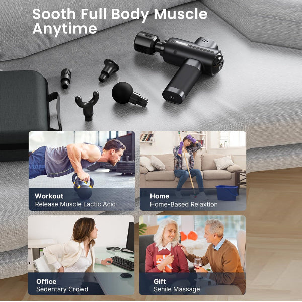 RENPHO Massage Gun with Heat and Cold Head, Muscle Massage Gun Deep Tissue for Athletes Handheld Deep Tissue Massager Gun with Carry Case