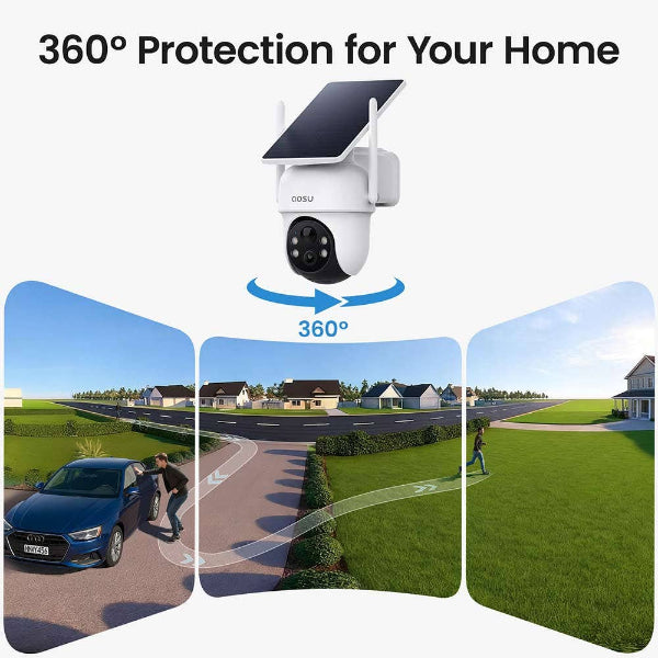 AOSU C9C2H SolarCam D1 Classic 3MP Smart Camera Kit (2 Cameras)