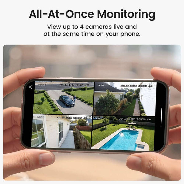 AOSU C9C2H SolarCam D1 Classic 3MP Smart Camera Kit (2 Cameras)