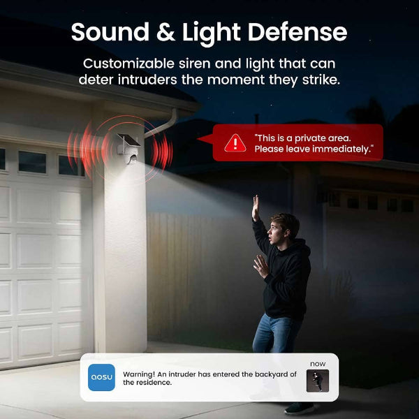 AOSU C9C2H SolarCam D1 Classic 3MP Smart Camera Kit (2 Cameras)